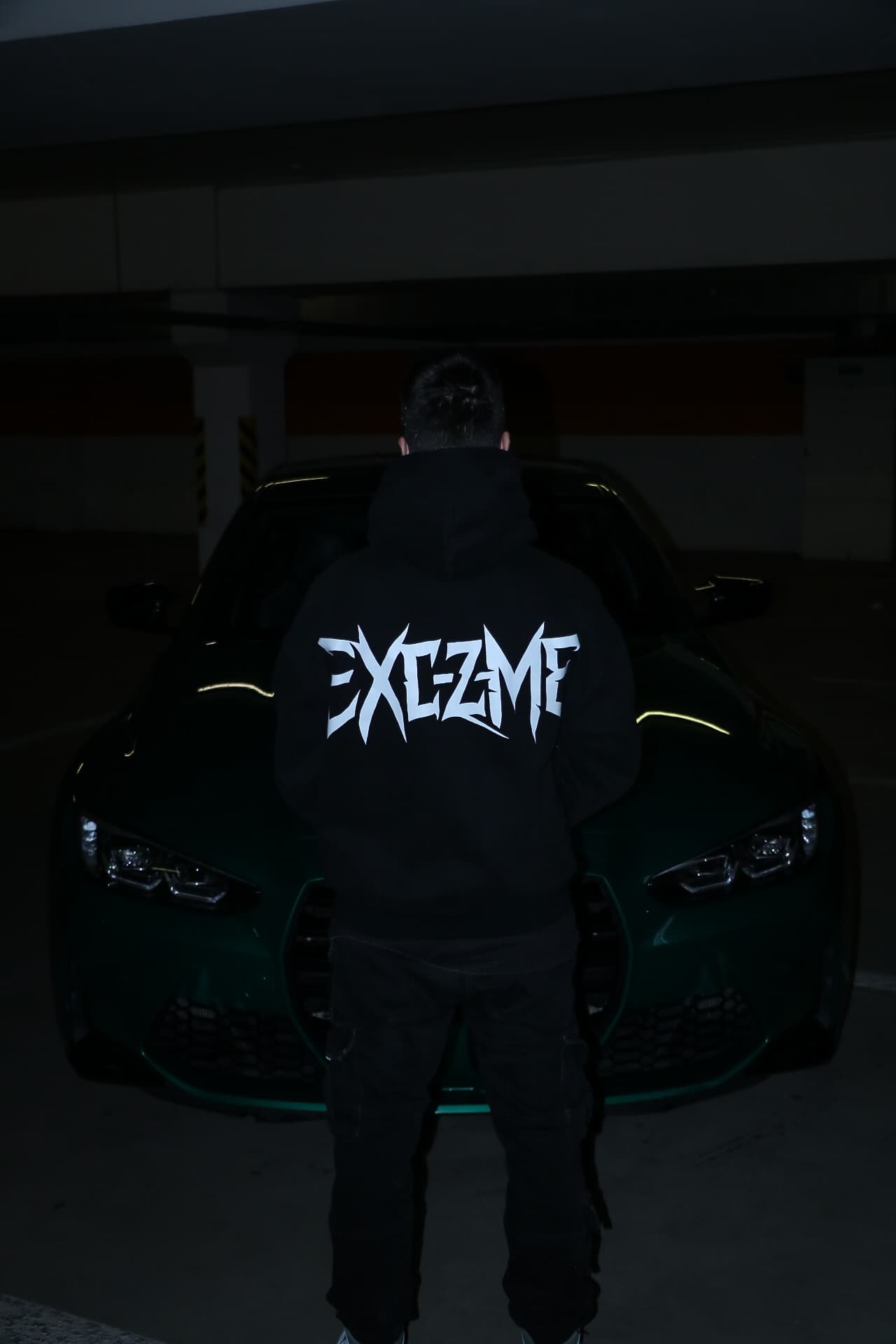 Razor Logo hoodie full back view.